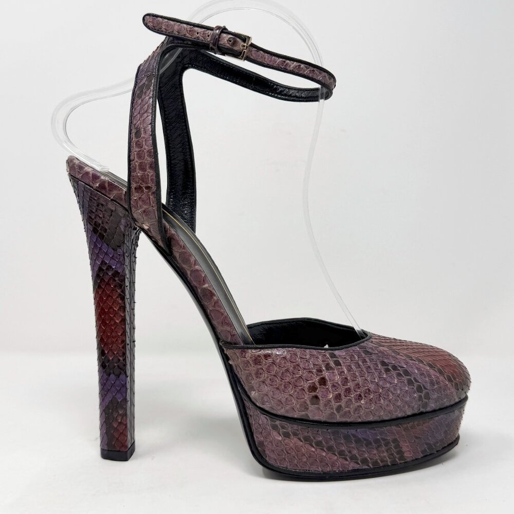 Gucci Platform Heels Python Purple Size 38 Runway… - image 4
